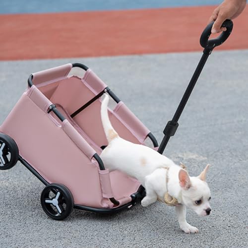 Pink 4 Wheels Folding Pet Stroller B392