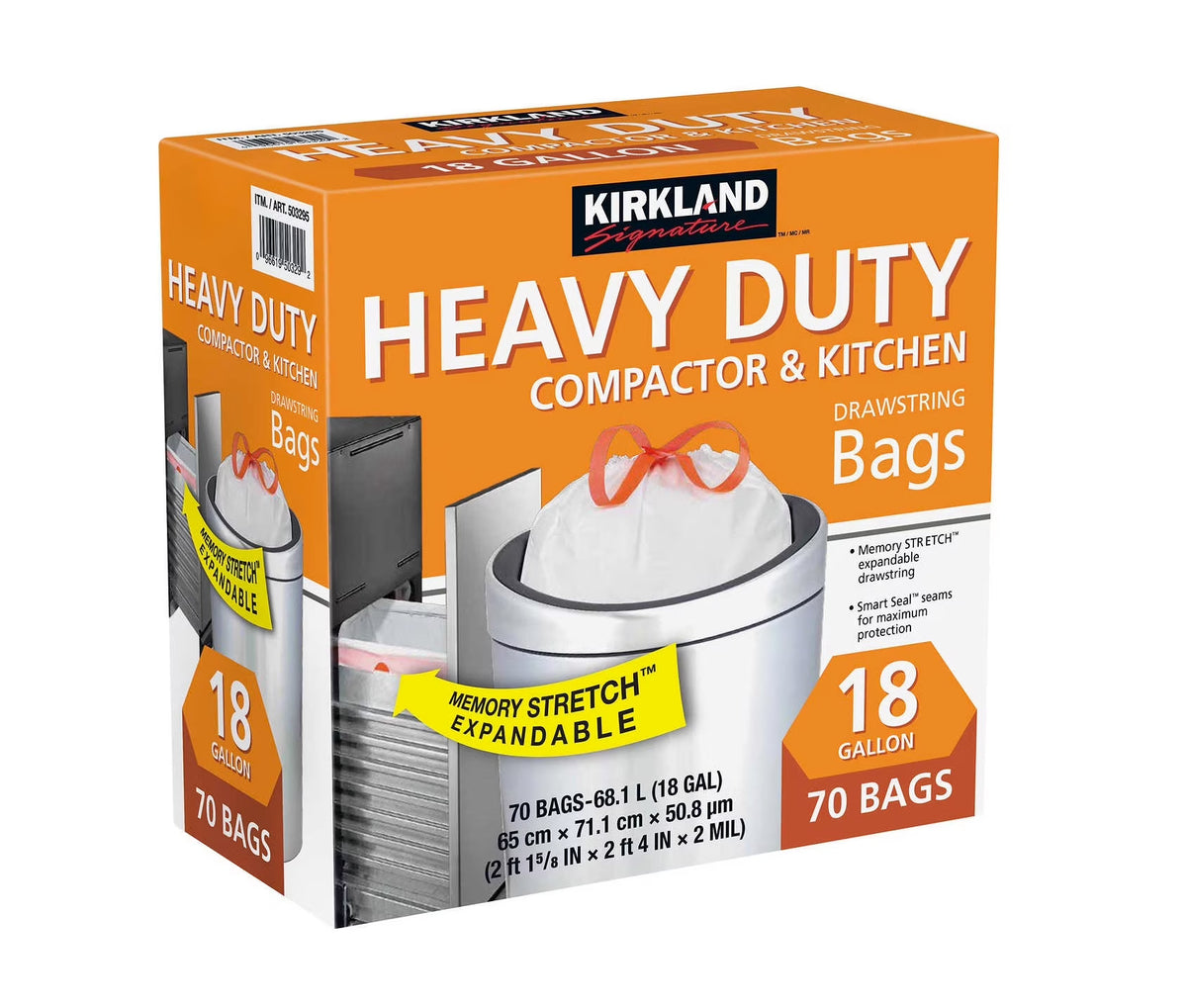 18 Gallon Kitchen Trash Bags, 70 ct N8153