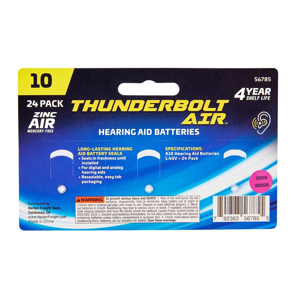 Hearing Aid Batteries, 24 Pack I3758