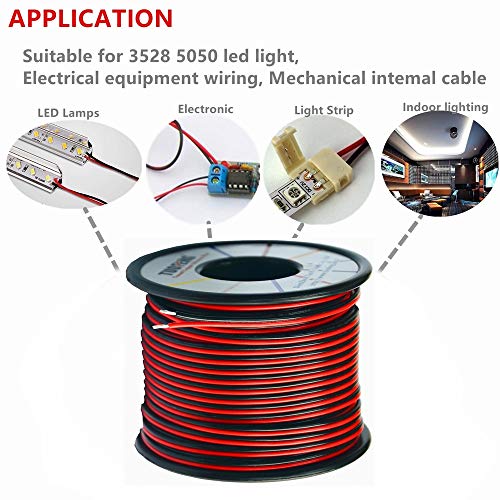 18 AWG 20 Feet 10 ft Black 10 ft Red 18 Gauge Silicone Wire Hook Up Wire Cable Flexible Tinned Copper Wire Z6639