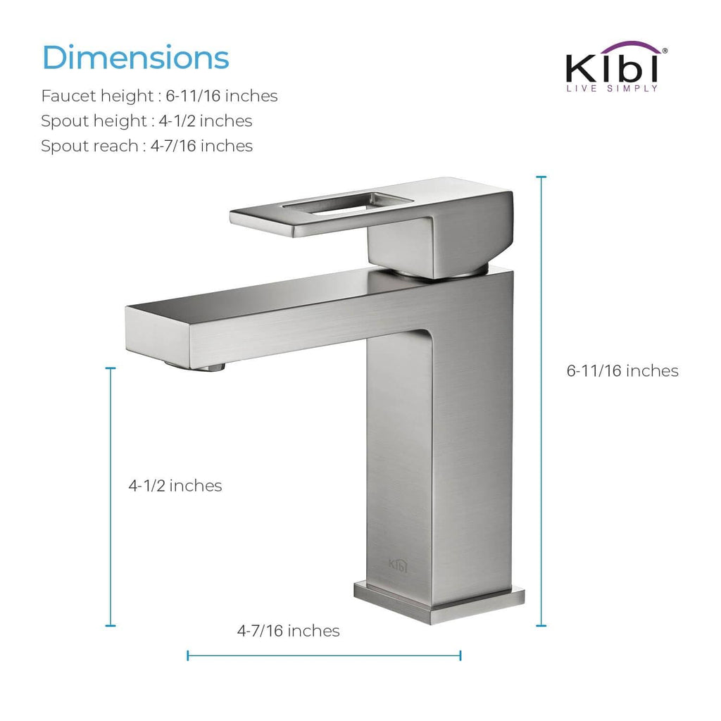 Brushed Nickel Single Hole Bathroom Faucet E374856