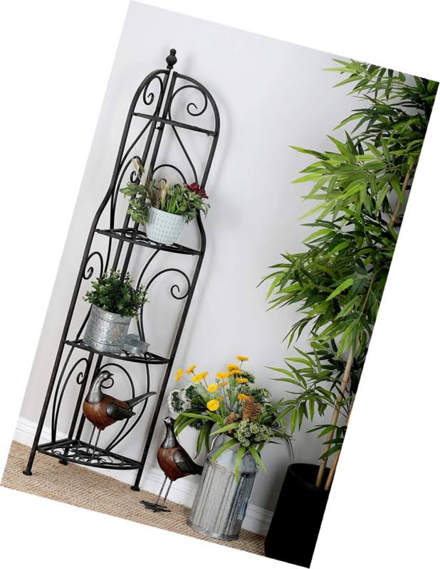 Black Metal Corner Rack L7541