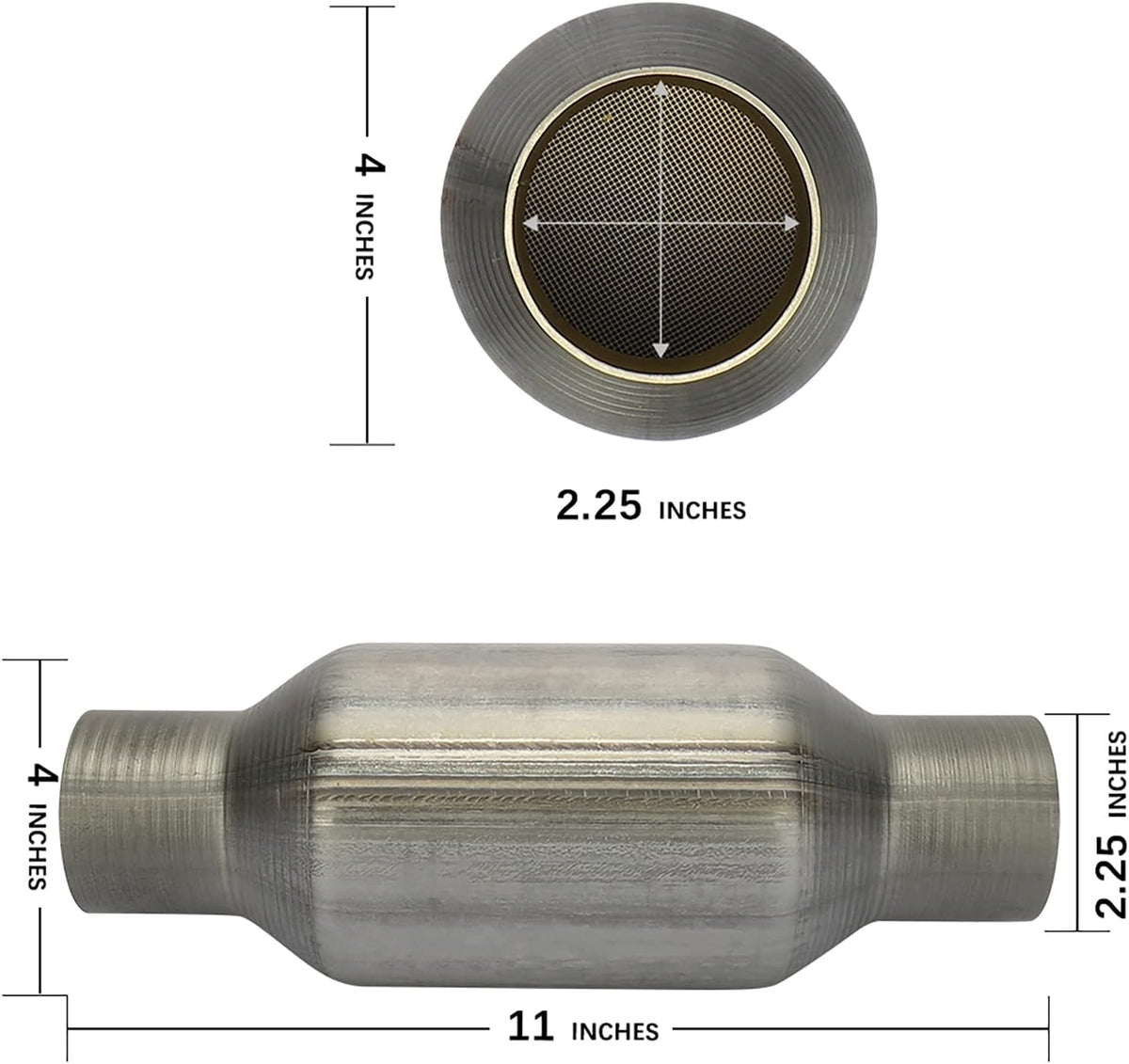 2.25" Inlet/Outlet Universal Catalytic Converter Pack of 2 C700