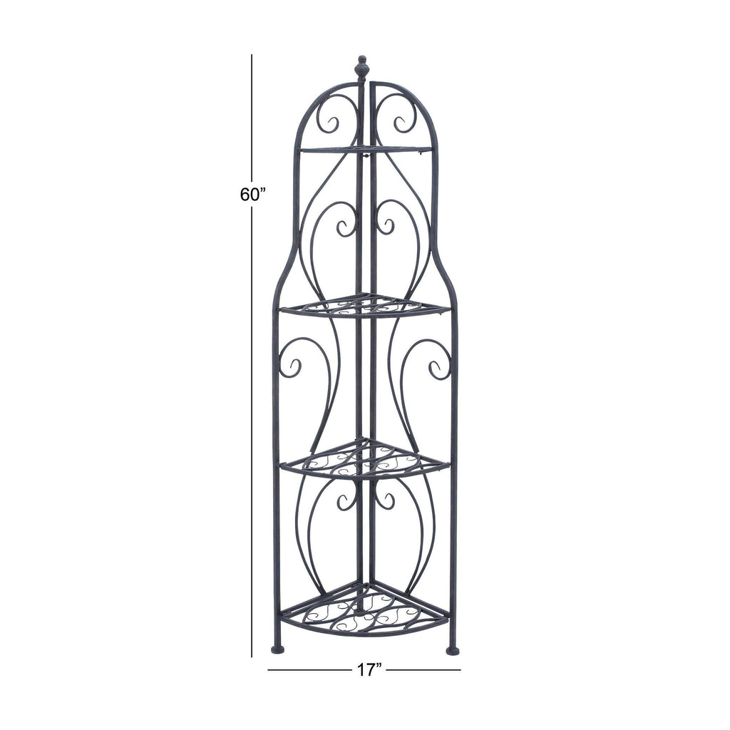 Black Metal Corner Rack L7541