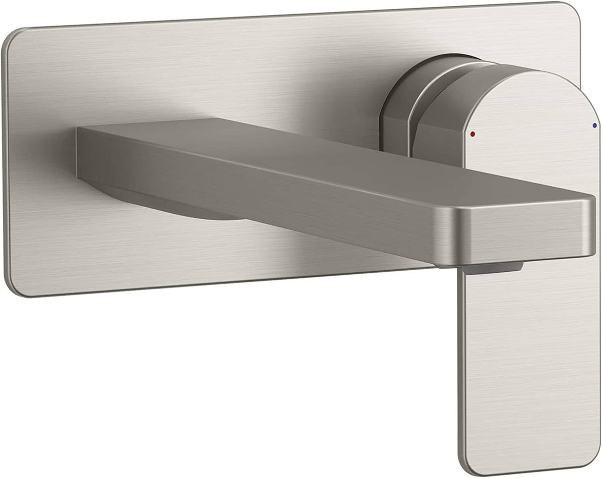 Vibrant Brushed Nickel Wall-Mount Single-Handle Bathroom Sink Faucet T24516
