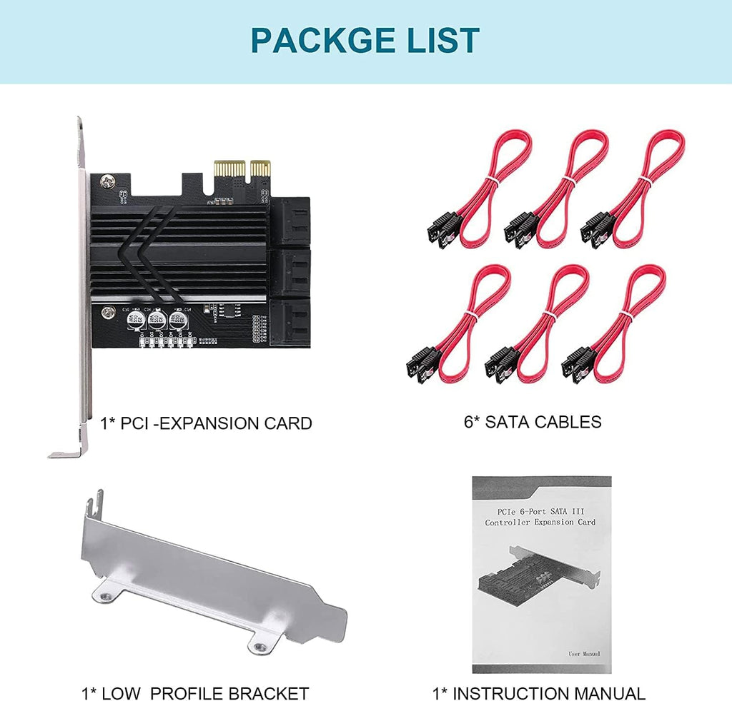 6 Port SATA III PCIe Controller Card J453431