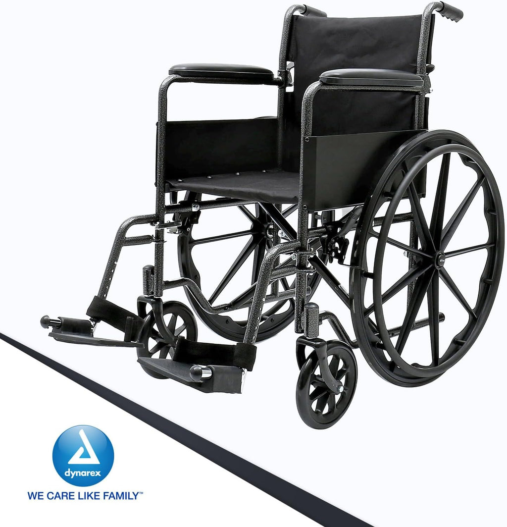 Silver Lightweight Foldable Wheelchair with Fixed Full Arms, 300 Pounds Weight Capacity M423793