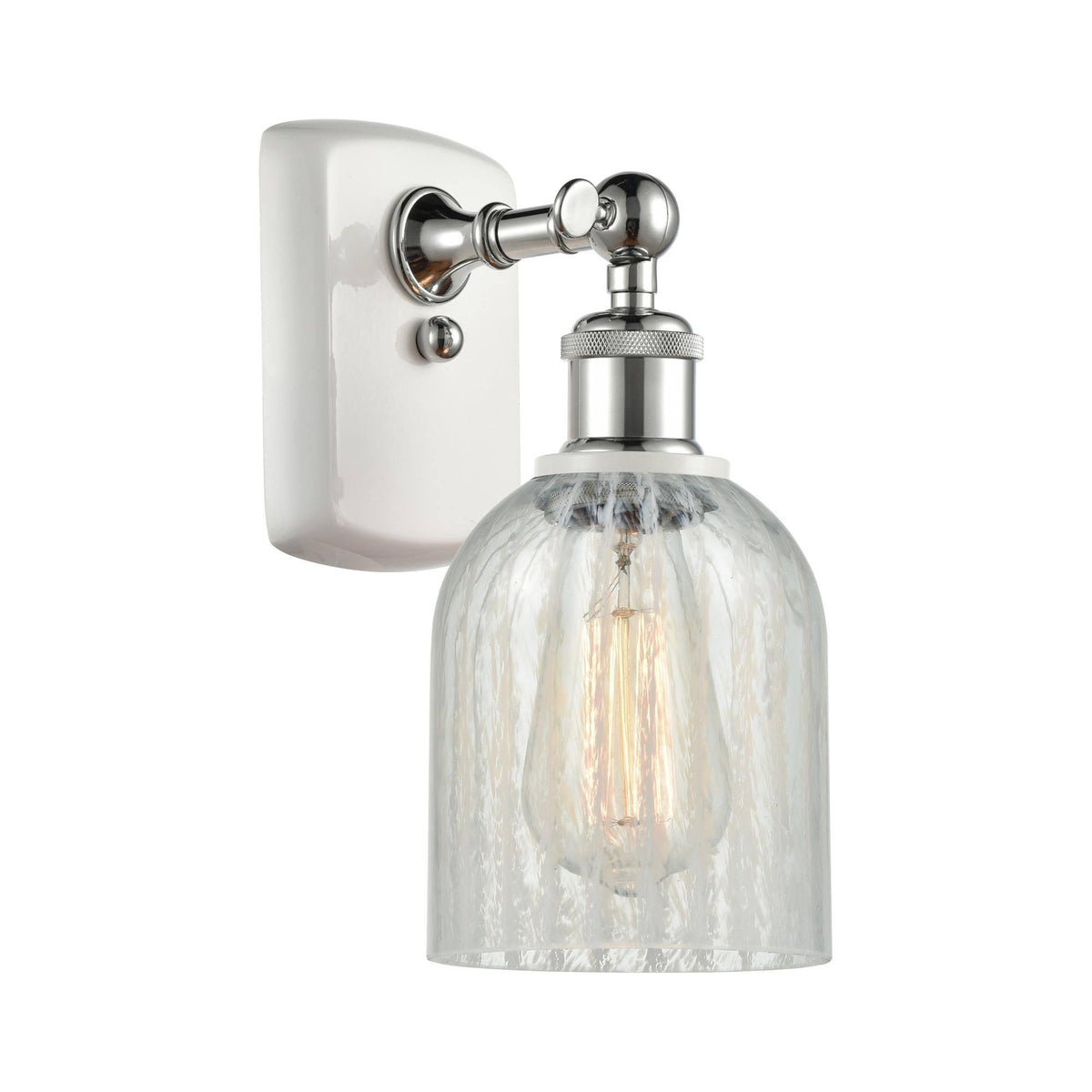 White and Polished Chrome 1 Light Sconce V344514