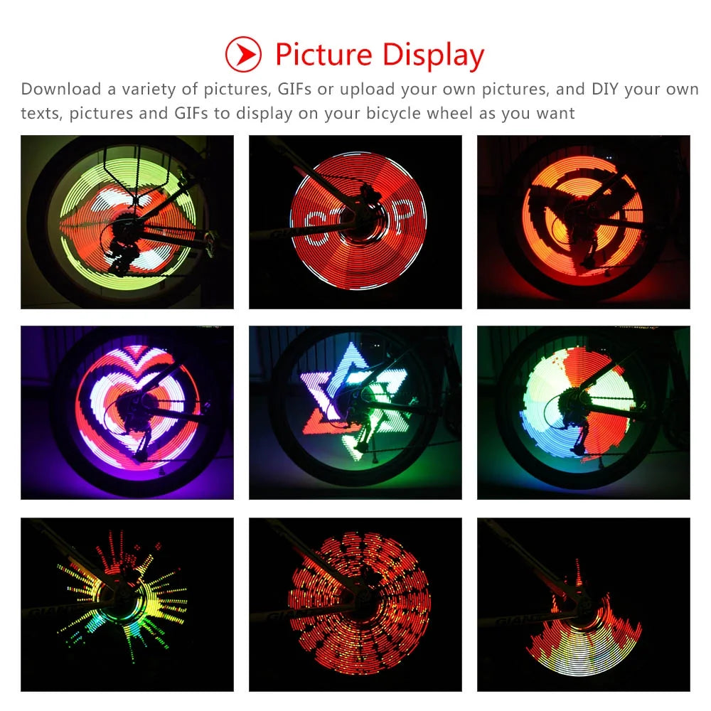 64 LEDs Rechargeable Bike Spoke Wheel Light B327596