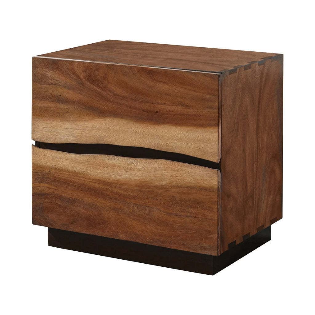 Smokey Walnut and Coffee Bean 2-drawer Nightstand R648