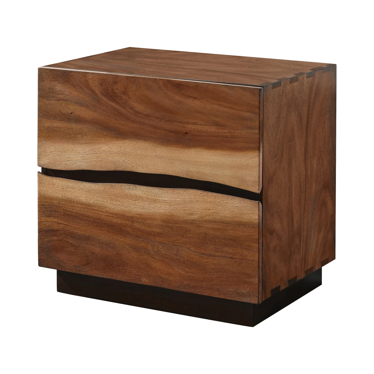 Smokey Walnut and Coffee Bean 2-drawer Nightstand R648