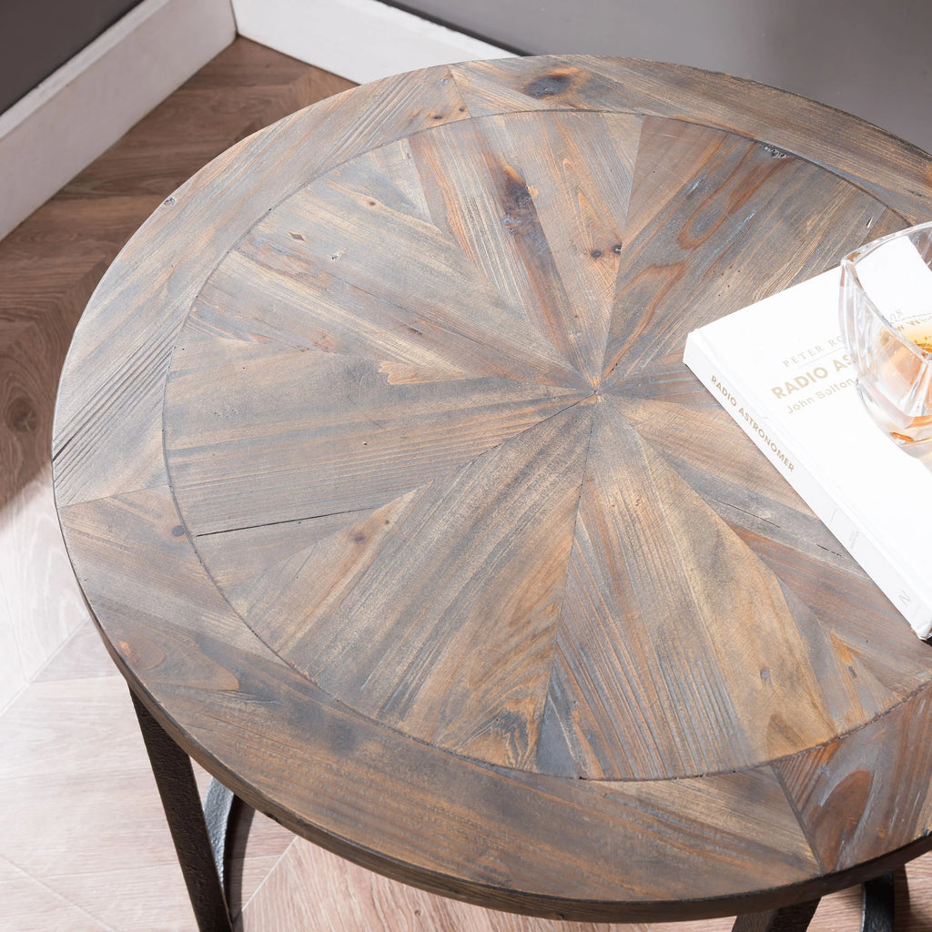Round Industrial End Table 24 x 24 X770430