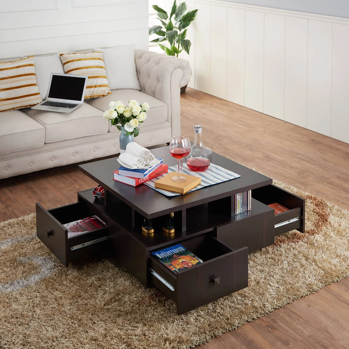 Espresso Storage Coffee Table Q511