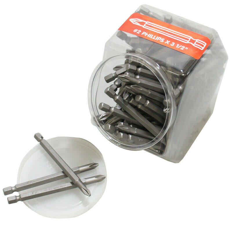 Phillips 1/4 x 3-1/2 L Screwdriver Bit Carbon Steel 1/4 100 PC T394430