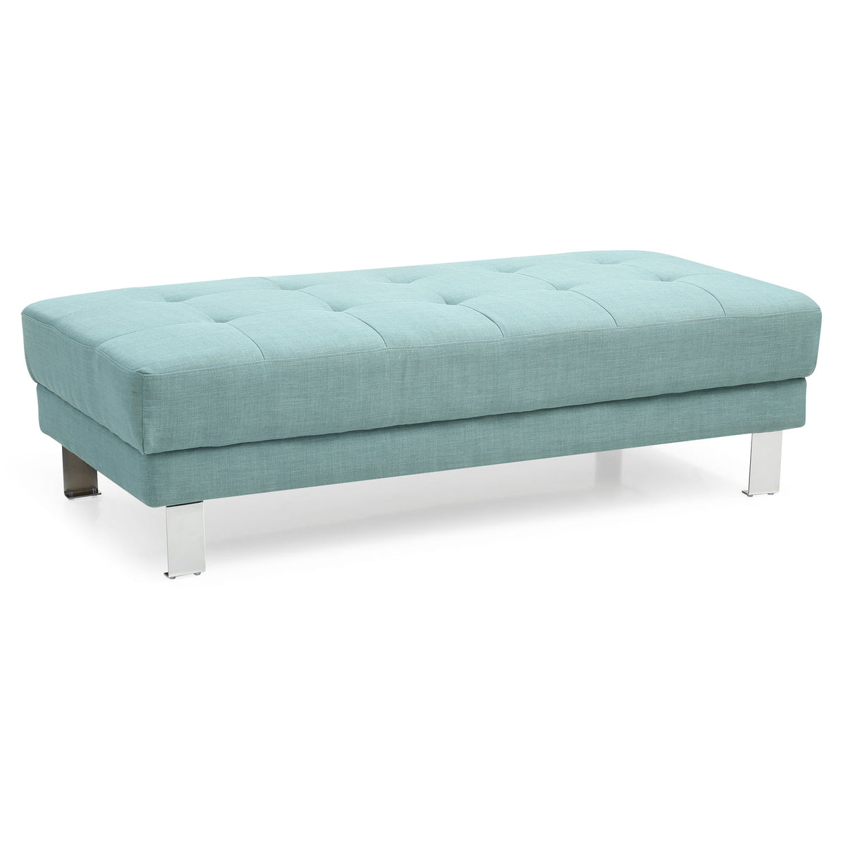 Teal Twill Fabric Ottoman U992635