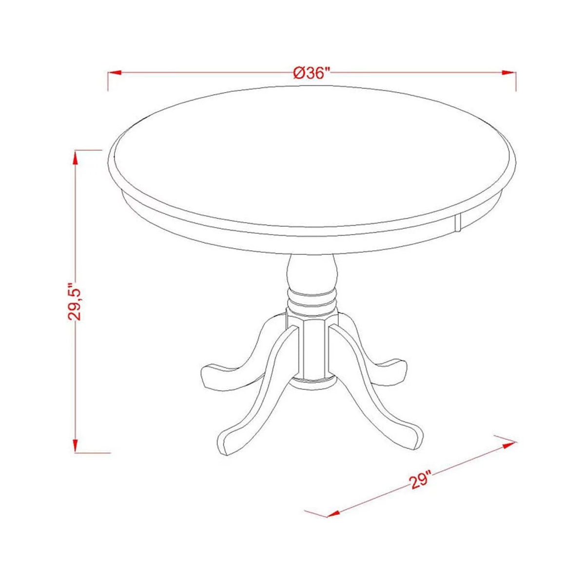 5 Piece Wood Dining Table Set X78634
