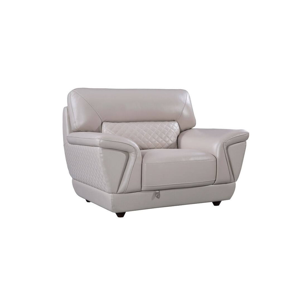 Grey Italian Leather Chair Z622