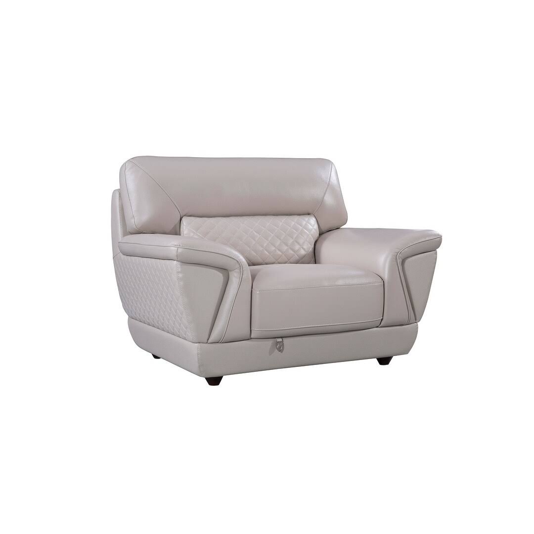 Grey Italian Leather Chair Z622