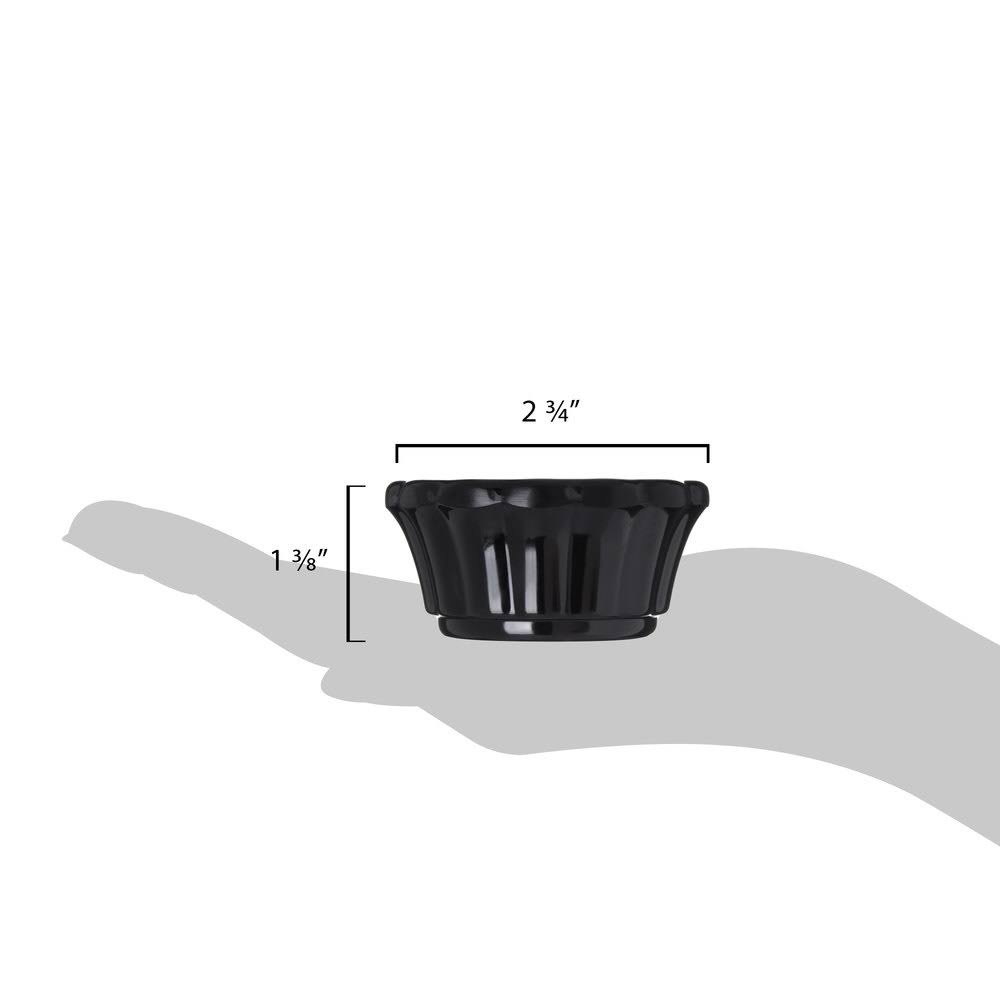Black 1 oz Scalloped Melamine Ramekin X617395