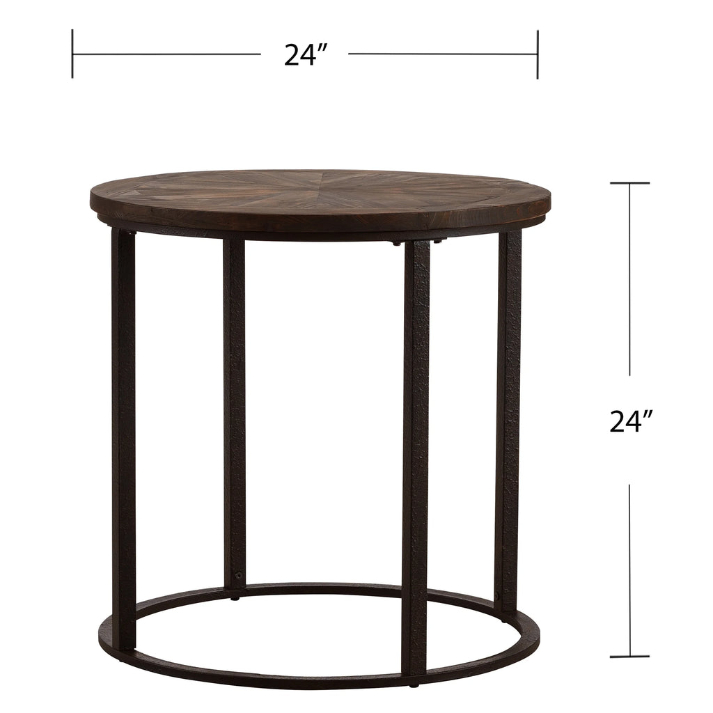 Round Industrial End Table 24 x 24 X770430