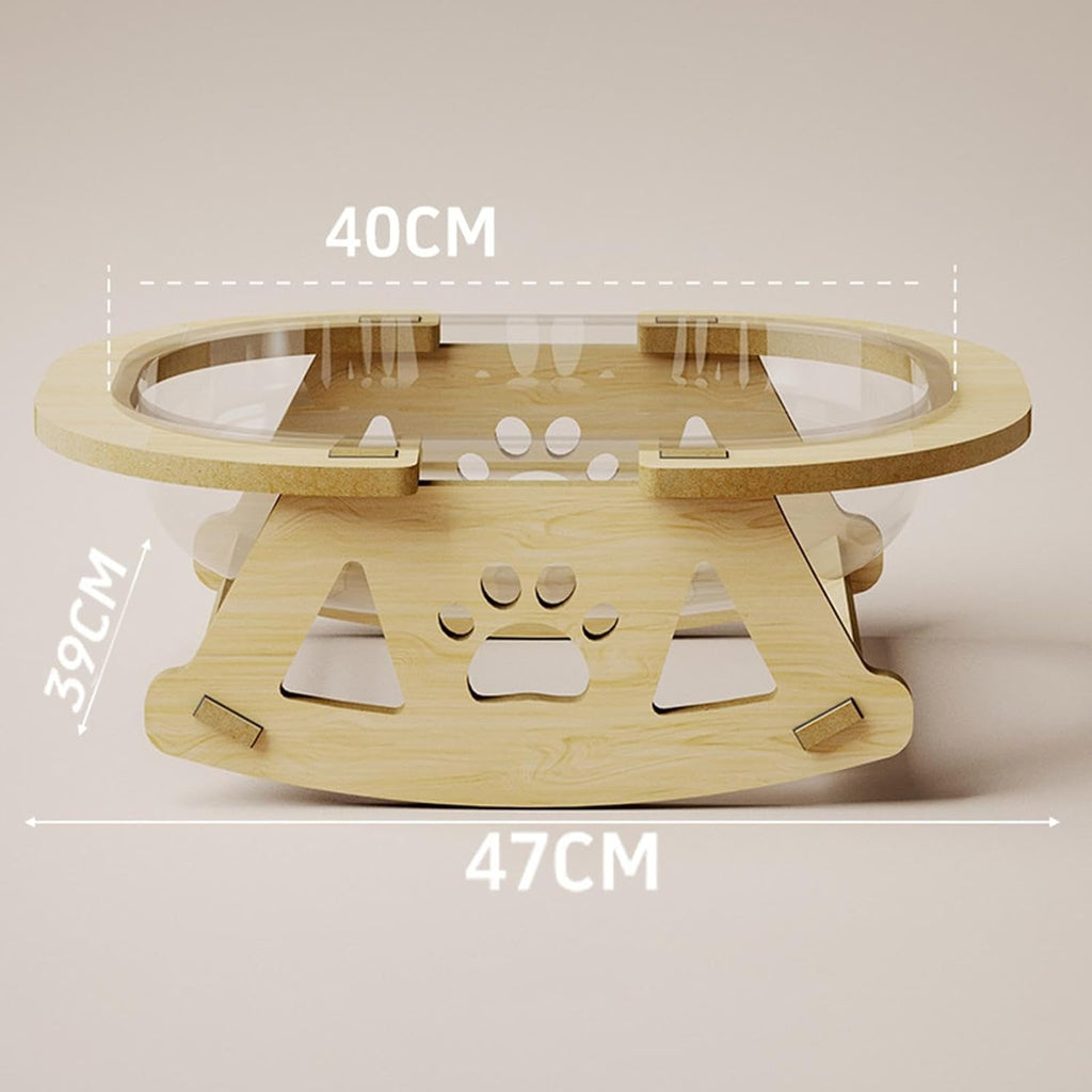 Beige Solid Wood Cat Bed L387