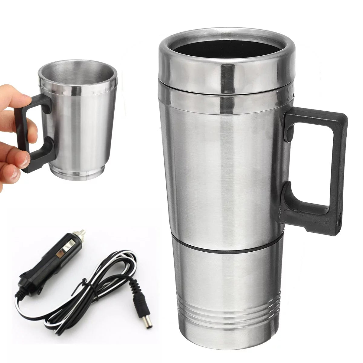 Stainless Steel 12V 500ml Heated Travel Mug with Lid G61665