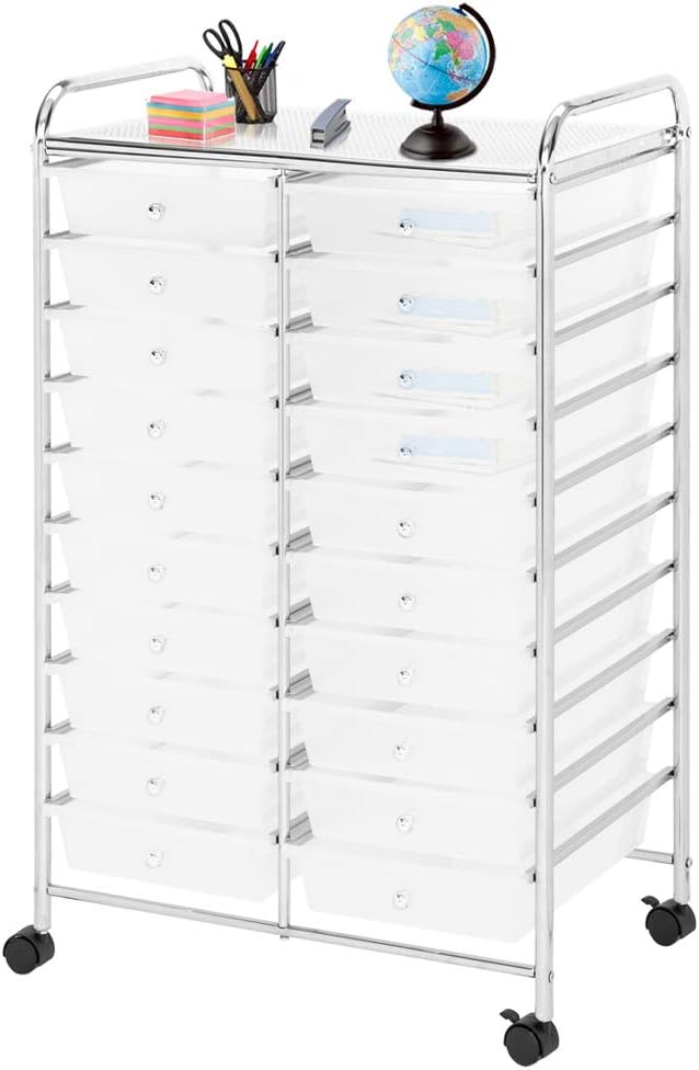 20-Drawer Rolling Storage Cart White H576141