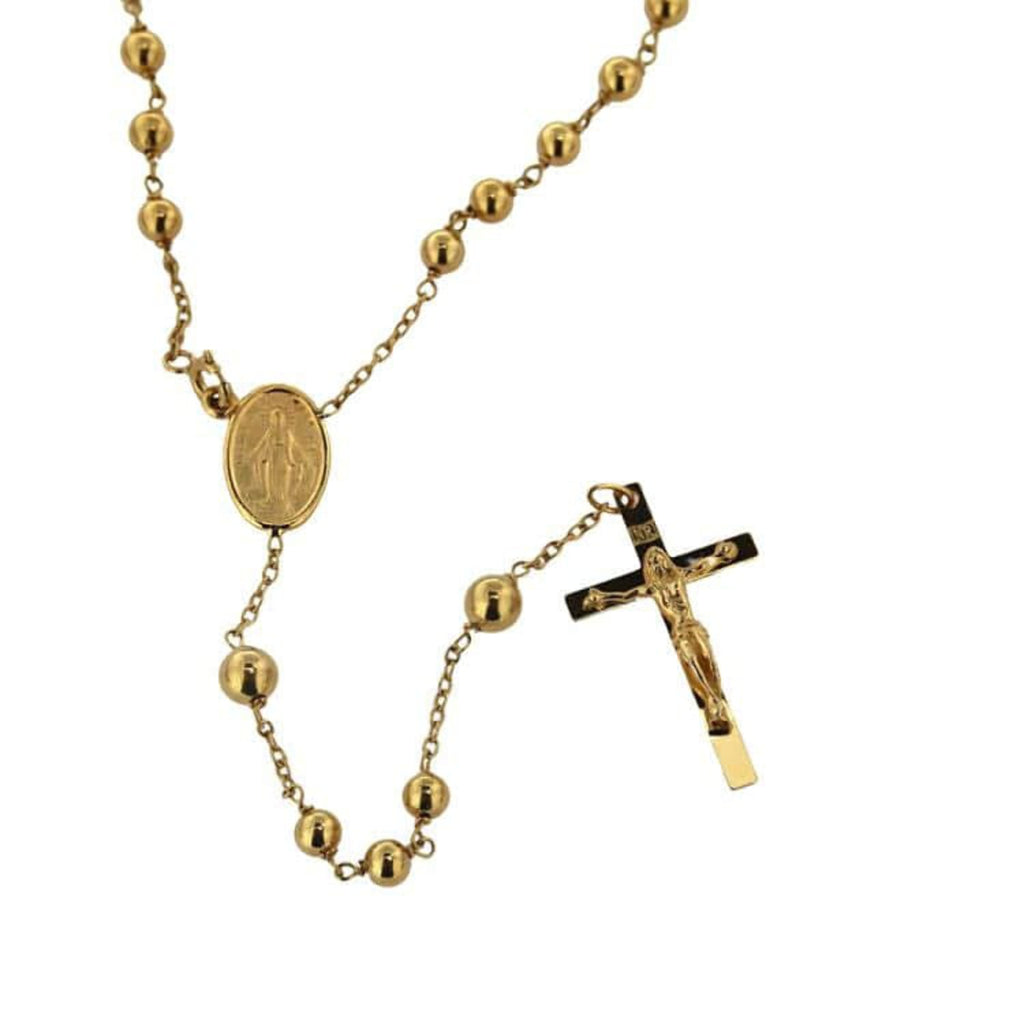 22 inches Solid Gold Rosary Necklace G262