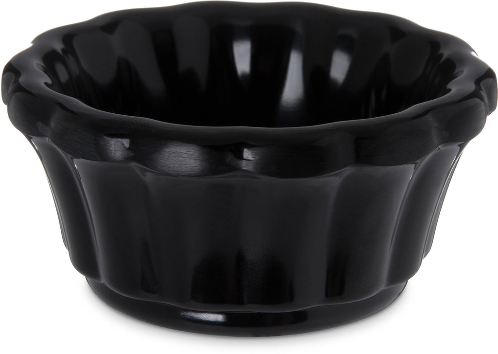 Black 1 oz Scalloped Melamine Ramekin X617395