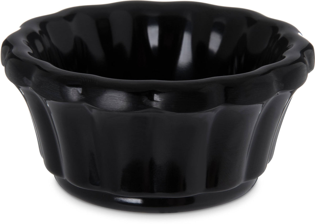 Black 1 oz Scalloped Melamine Ramekin X617395