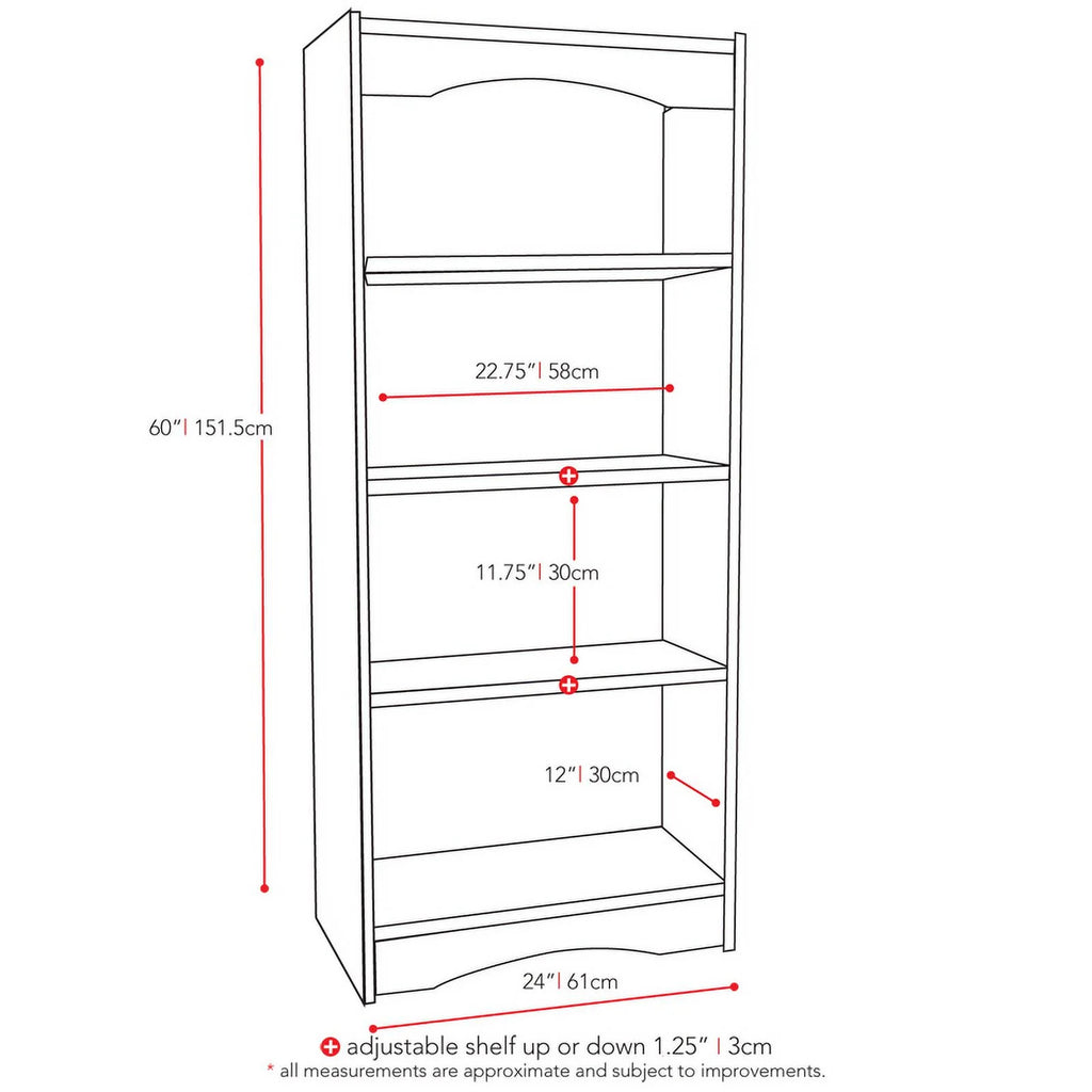 Black 60" Tall Bookcase H2372
