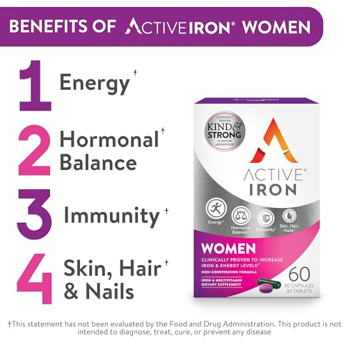 30 Active Iron High Potency Capsules with 30 Multivitamin Tablets N459823