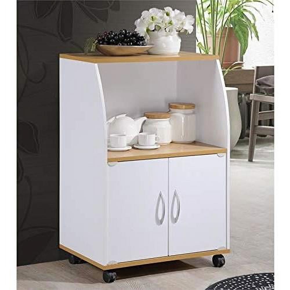 White Microwave Kitchen Cart L66415