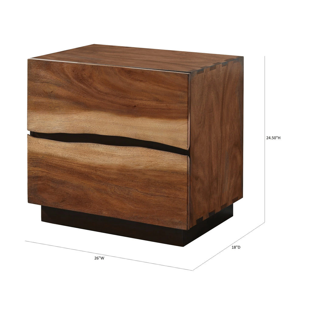 Smokey Walnut and Coffee Bean 2-drawer Nightstand R648