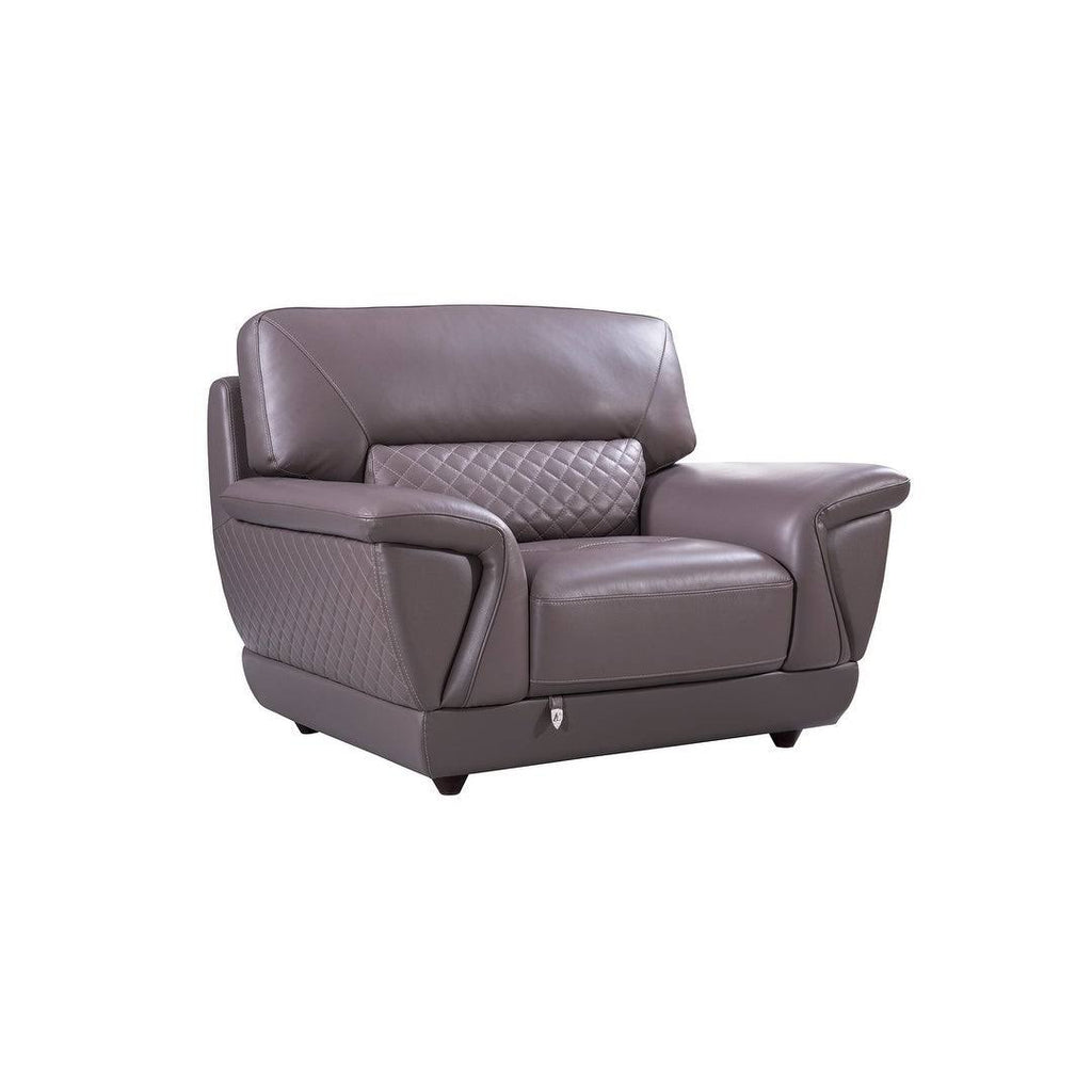Grey Italian Leather Chair Z622