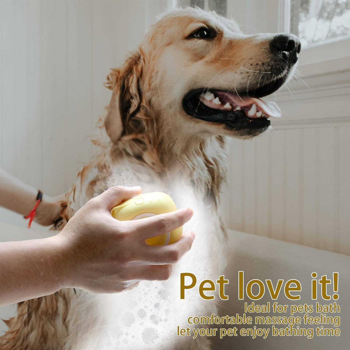 Dog Bath Brush with Shampoo Dispenser L233