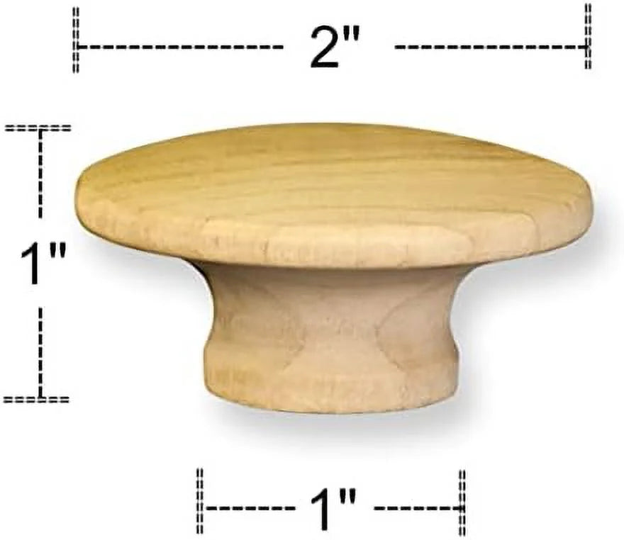 10 Pcs 2" Round Unfinished Birch Wood Drawer Knob M561