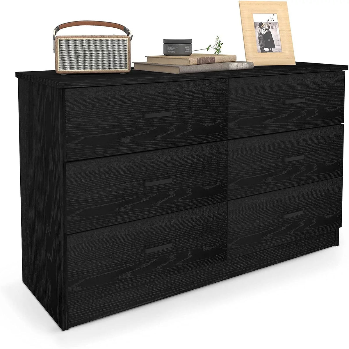 White 6 Drawer Wood Double Dresser P15728