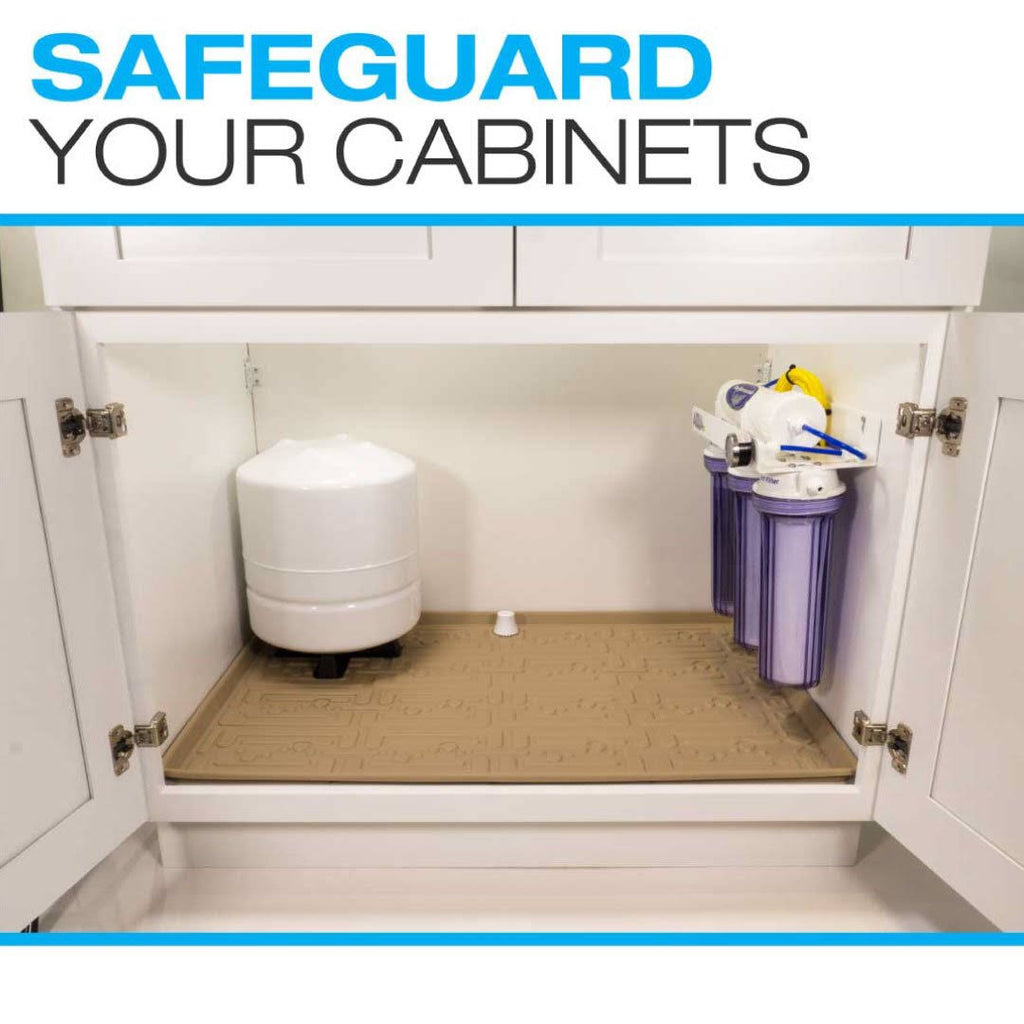 Beige 37 x 22 inch Under Sink Kitchen Cabinet Mat Q433151