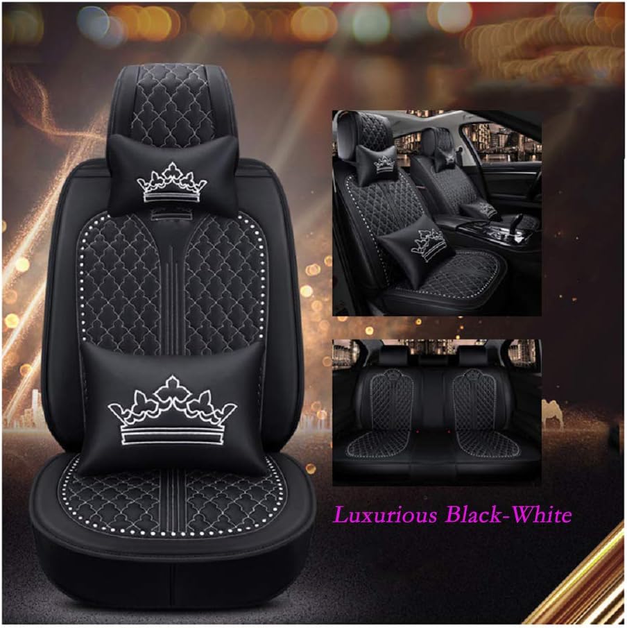 Luxury Black-Pink Car Seat Covers 5 Seats Full Set S343495