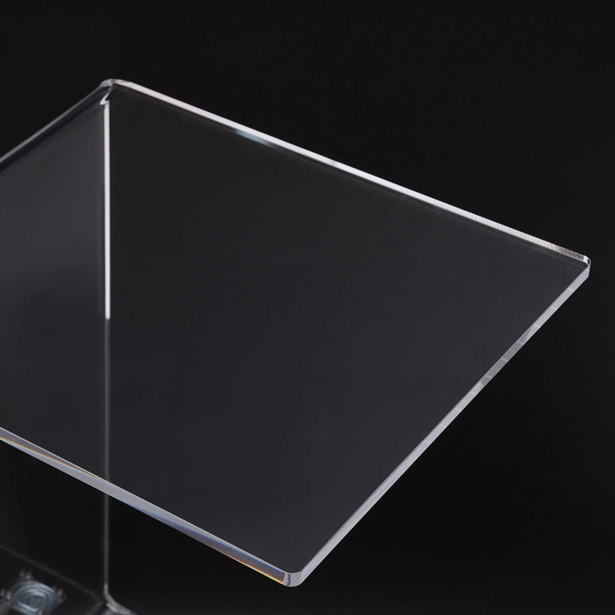Clear Acrylic C-Shaped Bedside Table on Wheels Z289