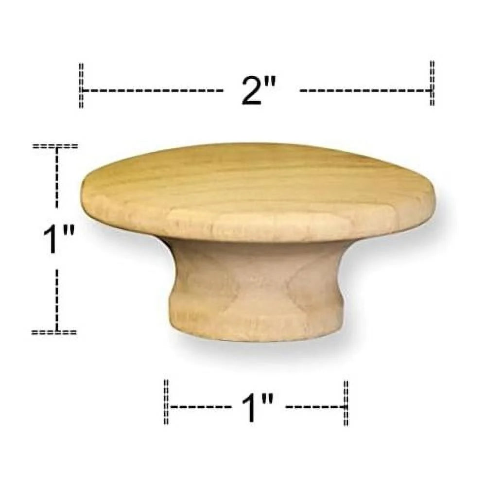 10 Pcs 2" Round Unfinished Birch Wood Drawer Knob M561