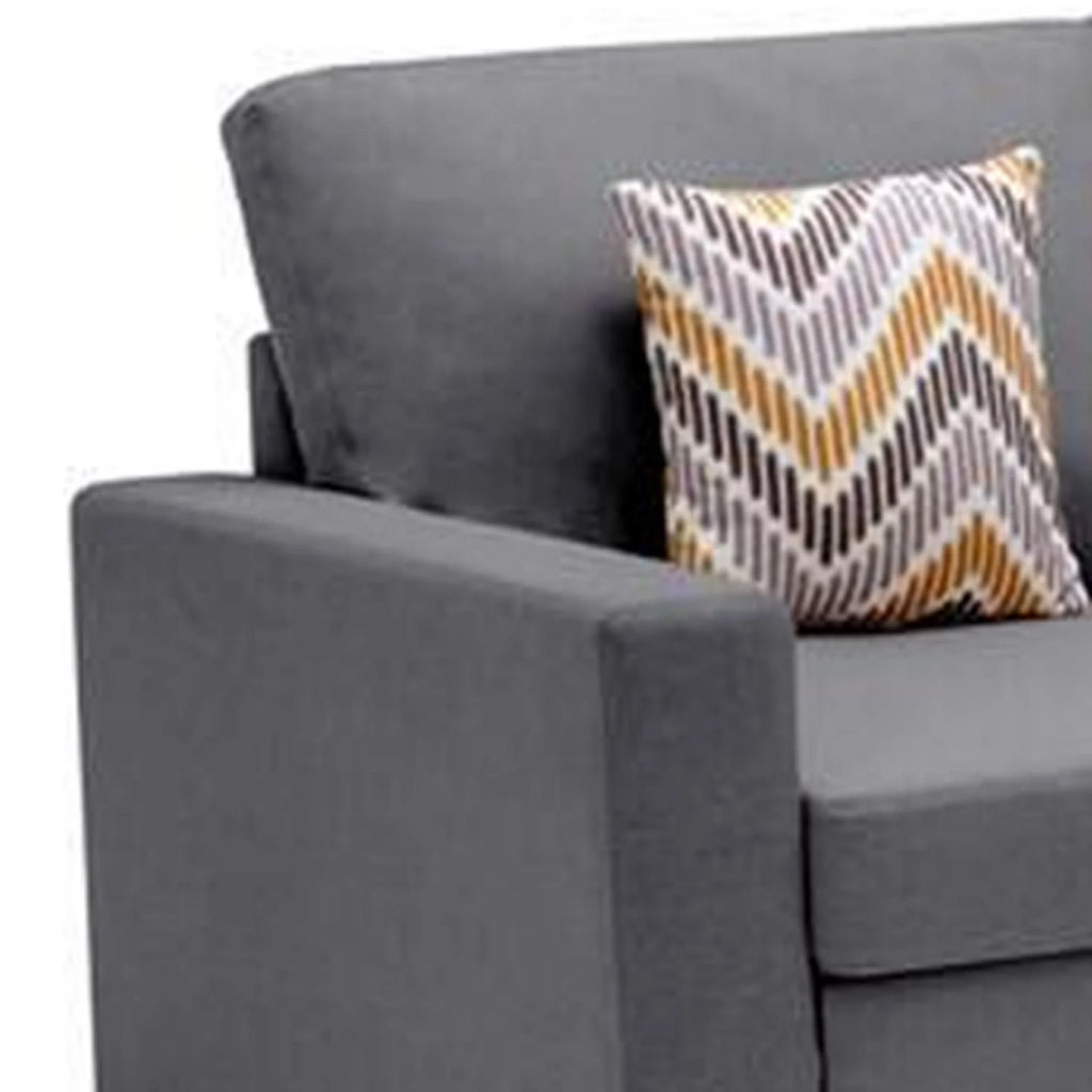 Gray 4 Seater L Sectional Sofa with Reversible Chaise H48459