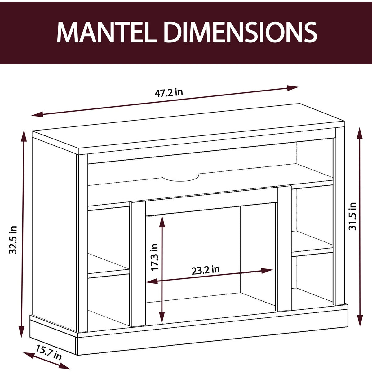 Freestanding Electric Fireplace with Log Insert, Cherry X454670