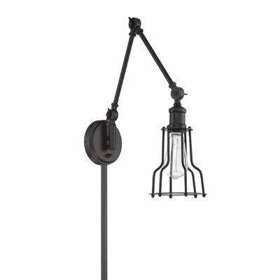 Adjustable 1-Light Plug-In Swing Arm Lamp D7728