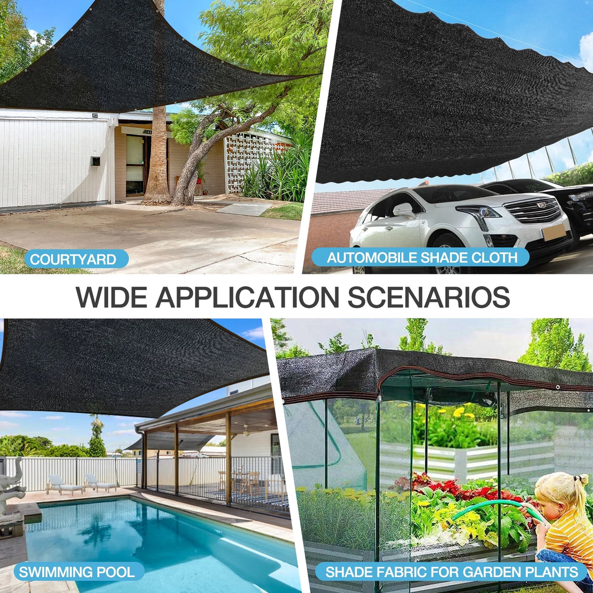 80% Shade Cloth 10x20FT Black Mesh P728