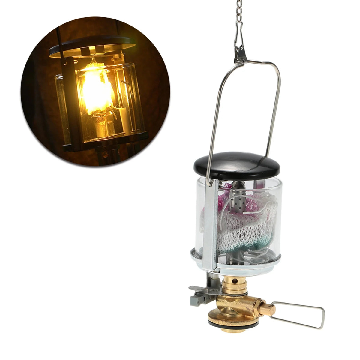 Steam Lamp With 2 Propane Lantern Mantles Portable Tent Lamp B383