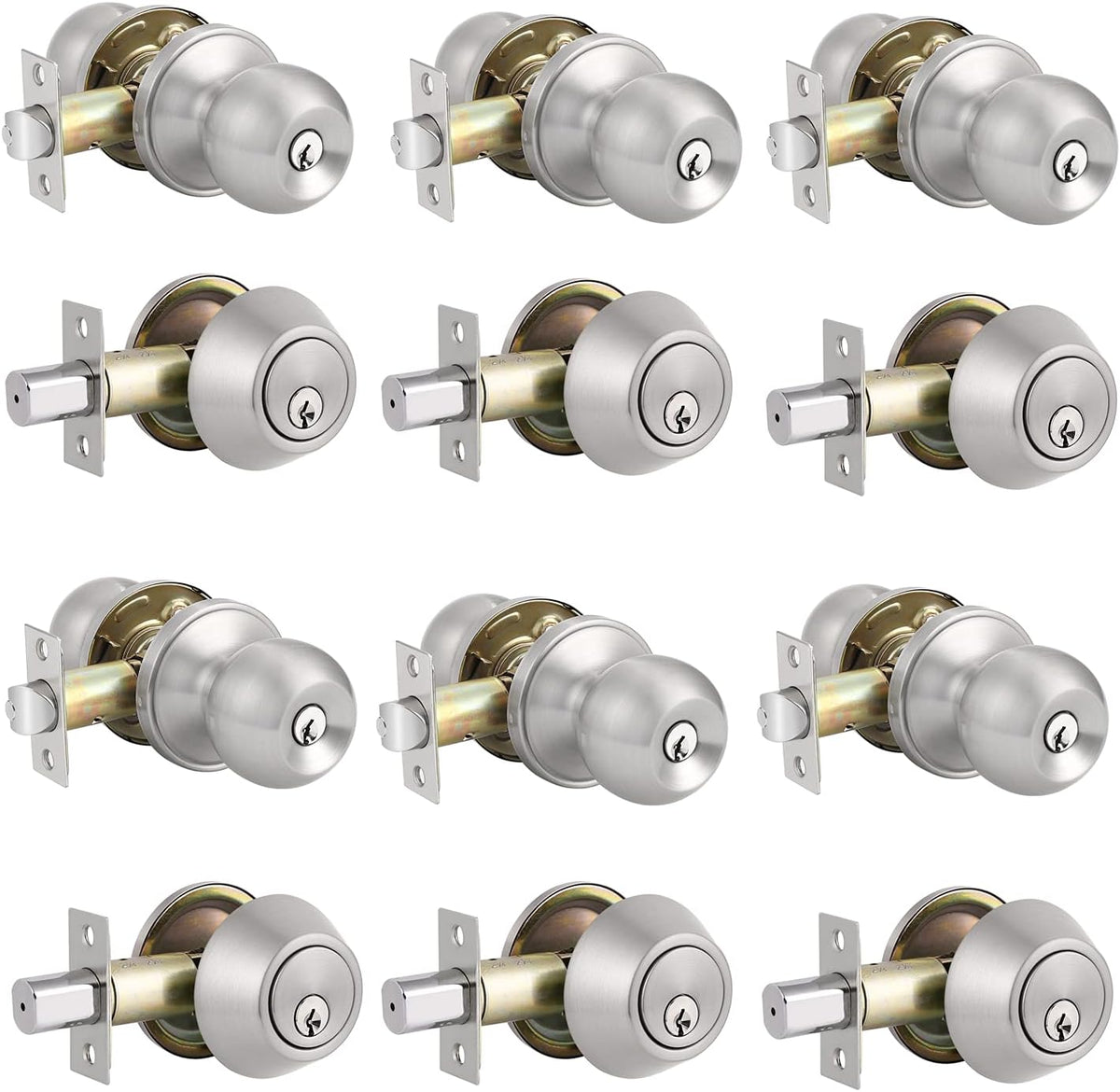 Front Door Handleset with Single Cylinder Deadbolt in Satin Nickel Finish T908784