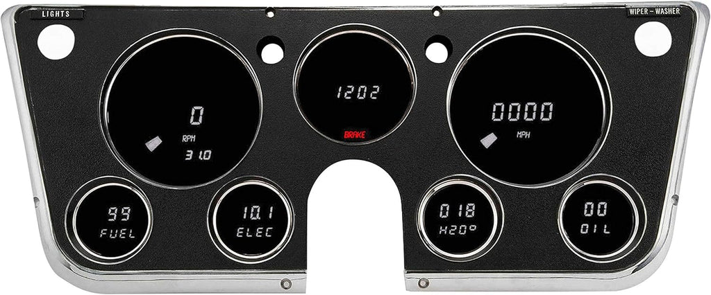 67 - 72 Chevy Truck Dash Panel Replacement Gauge with Bright Green LEDs A470