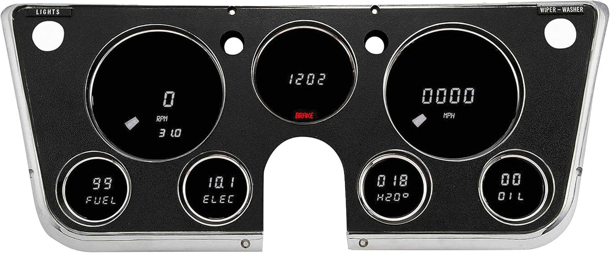 67 - 72 Chevy Truck Dash Panel Replacement Gauge with Bright Green LEDs A470